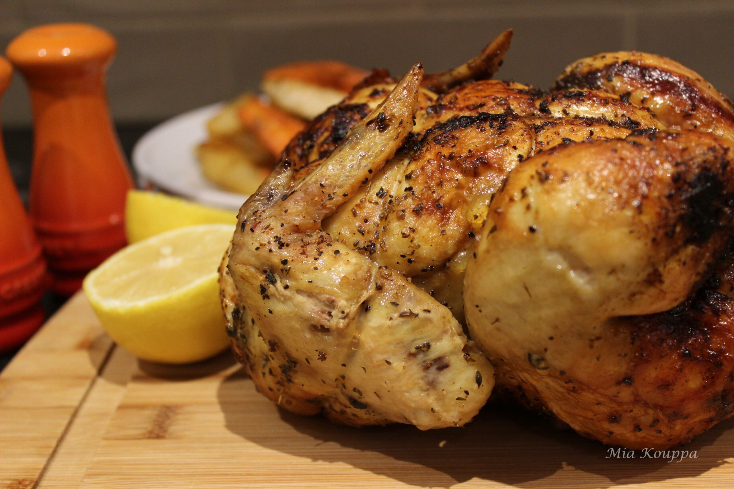 Roasted chicken and Greek potatoes
