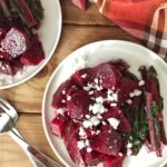 Roasted Beet Salad topped with Feta cheese