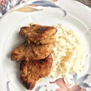 Pork tenderloin with rice