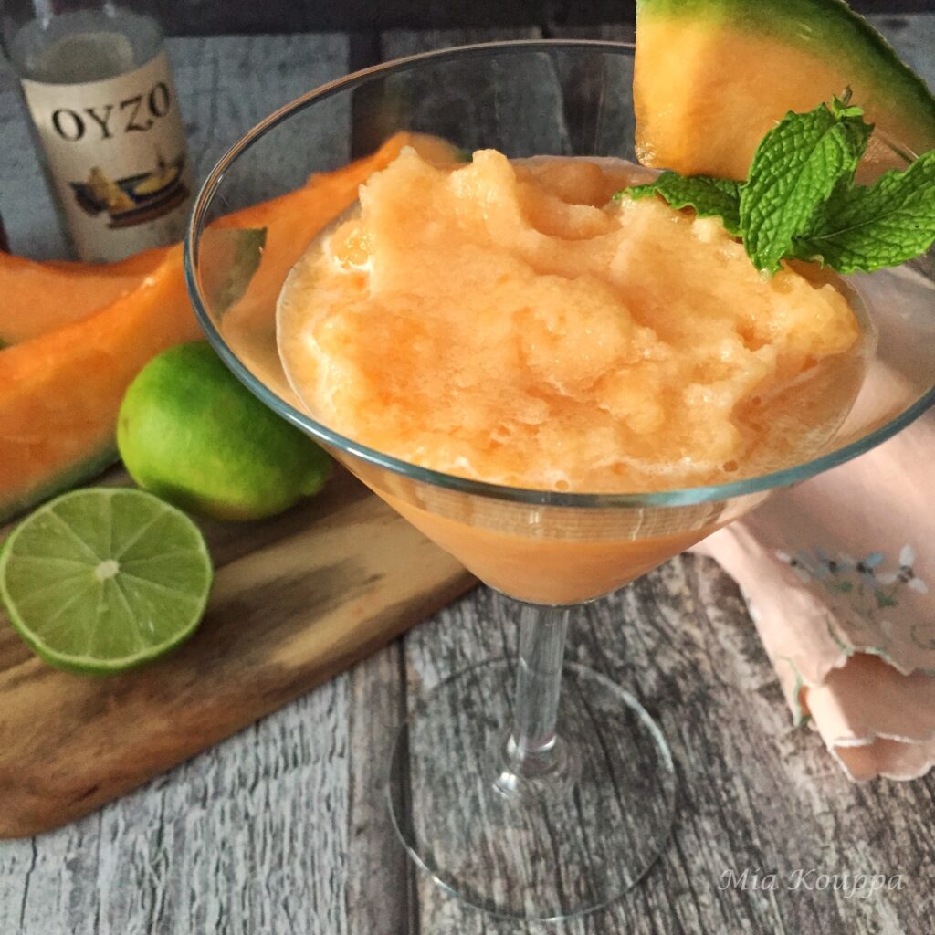 Cantaloupe drink with ouzo
