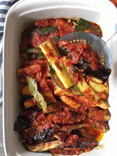 Eggplant, zucchini and potato bake