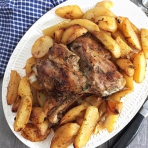 Greek Roast lamb with potatoes