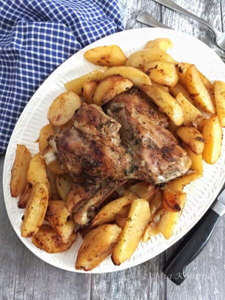 Greek Roast lamb with potatoes