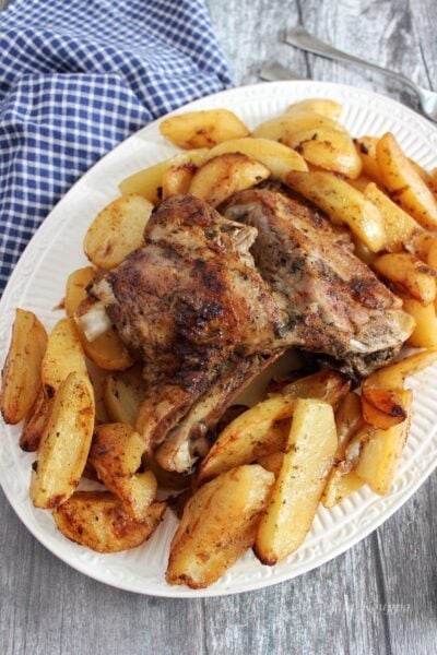 Greek Roast lamb with potatoes