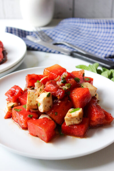 Grilled watermelon and feta salad