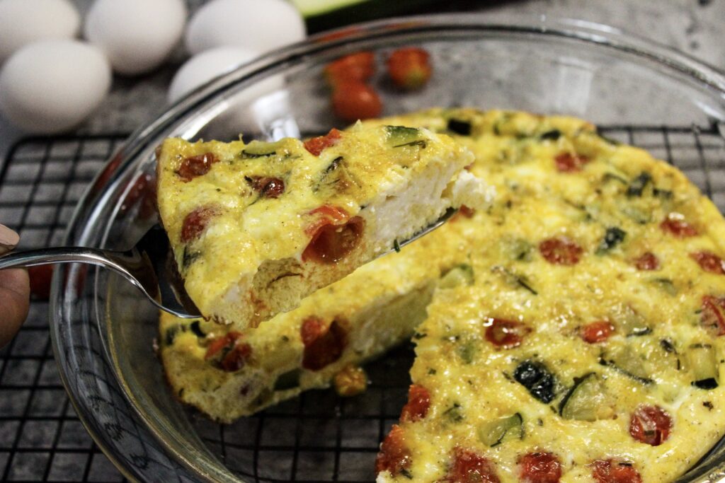 Zucchini and cherry tomato frittata