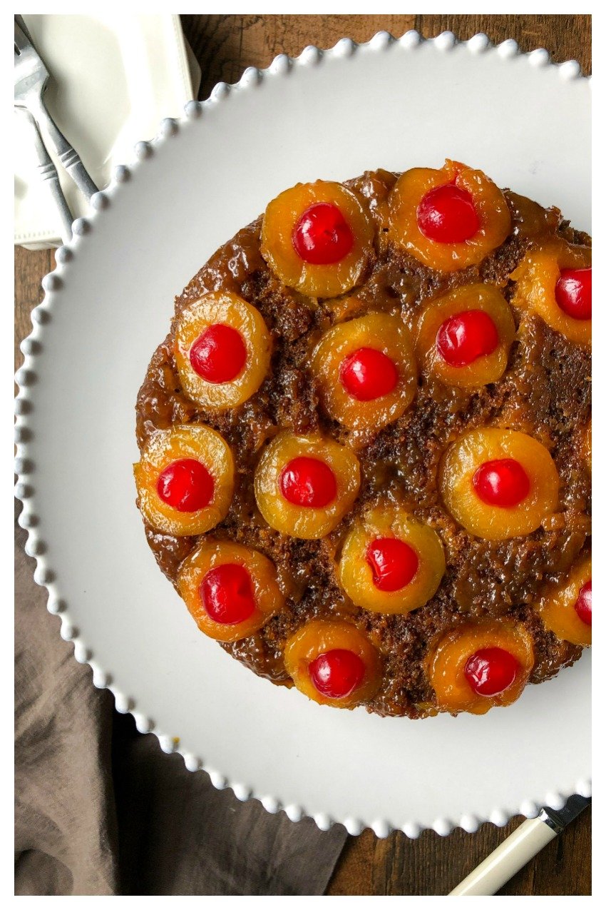 Upside down apricot and molasses cake
