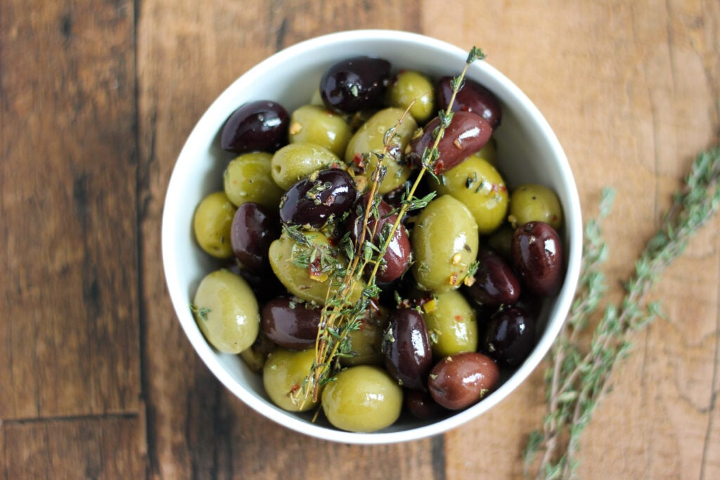 Marinated olives