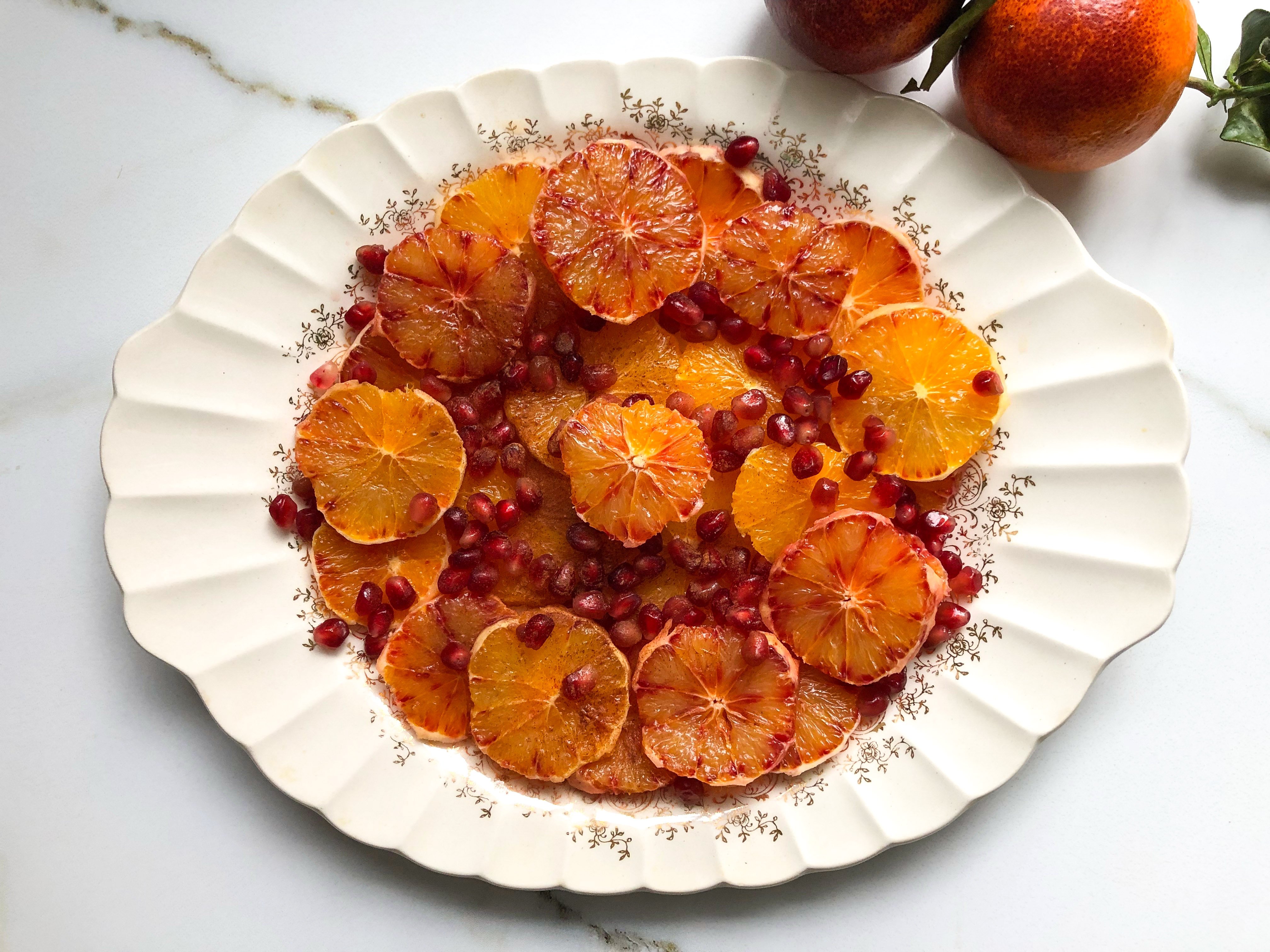 Citrus platter with pomegranate