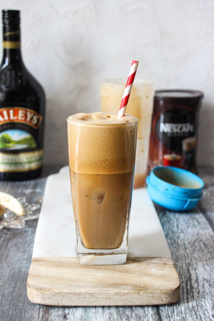 Frappé coffee with Baileys