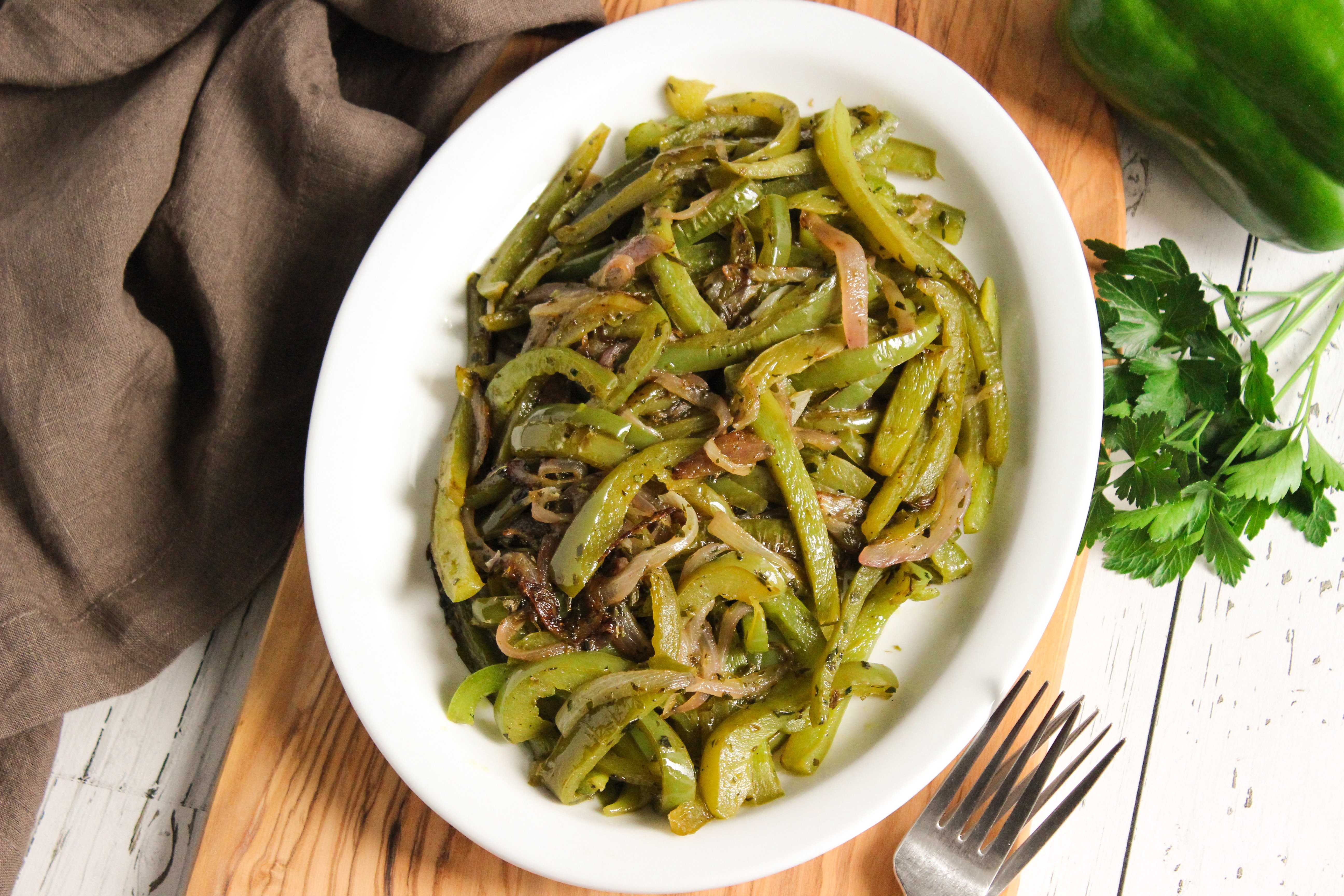 Sauteed green peppers