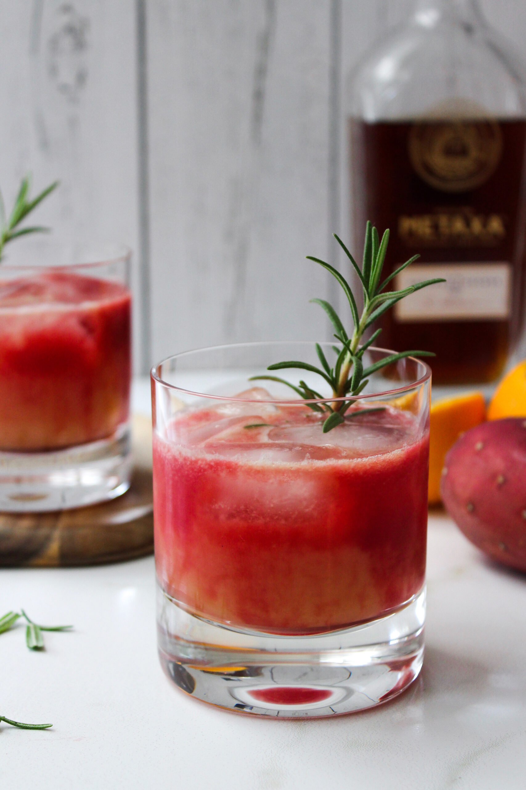 Cactus pear, orange and Metaxa cocktail