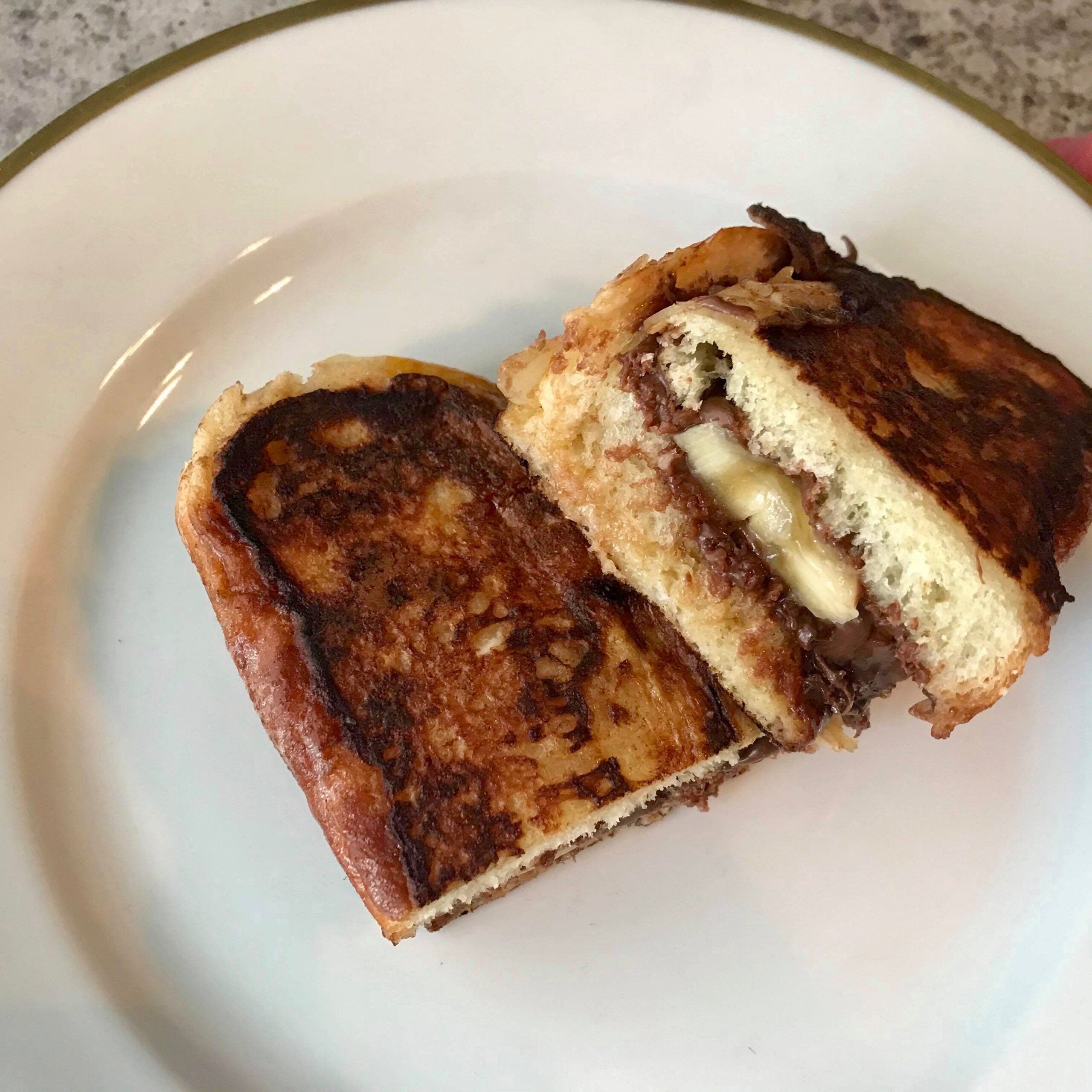 Banana and chocolate tsoureki french toast