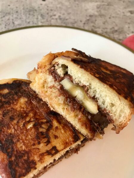 Banana and chocolate tsoureki french toast