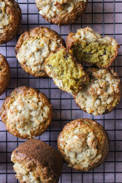 Orange muffins with dates and figs