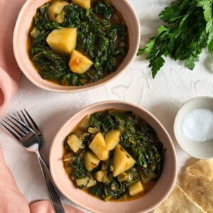 Spinach and potato stew