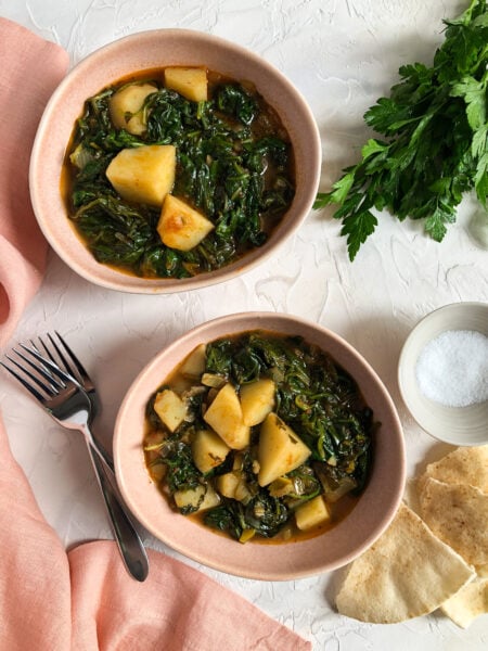 Spinach and potato stew