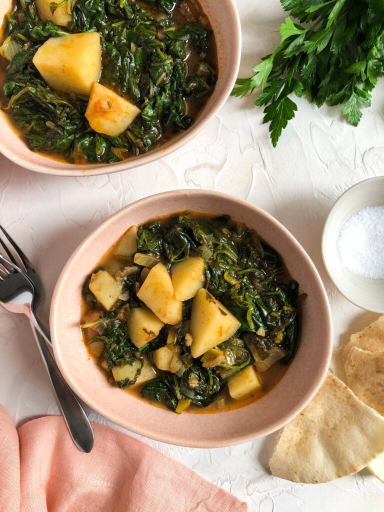Spinach and potato stew
