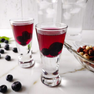 Ouzo with blueberries