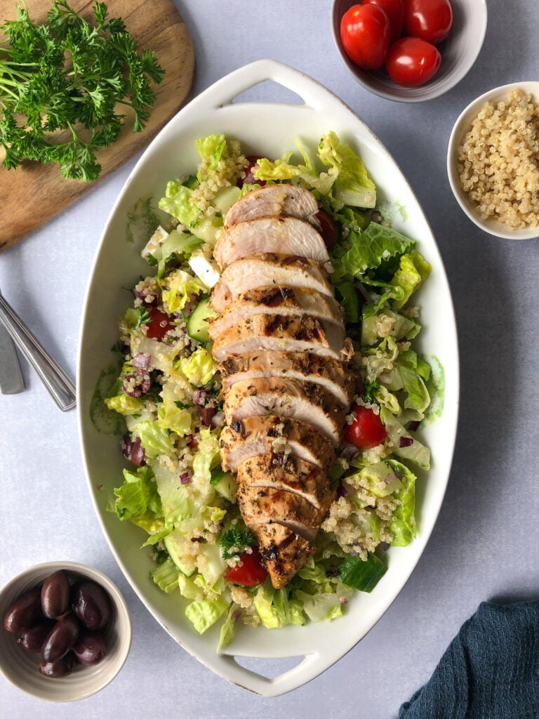 Greek chicken and quinoa salad