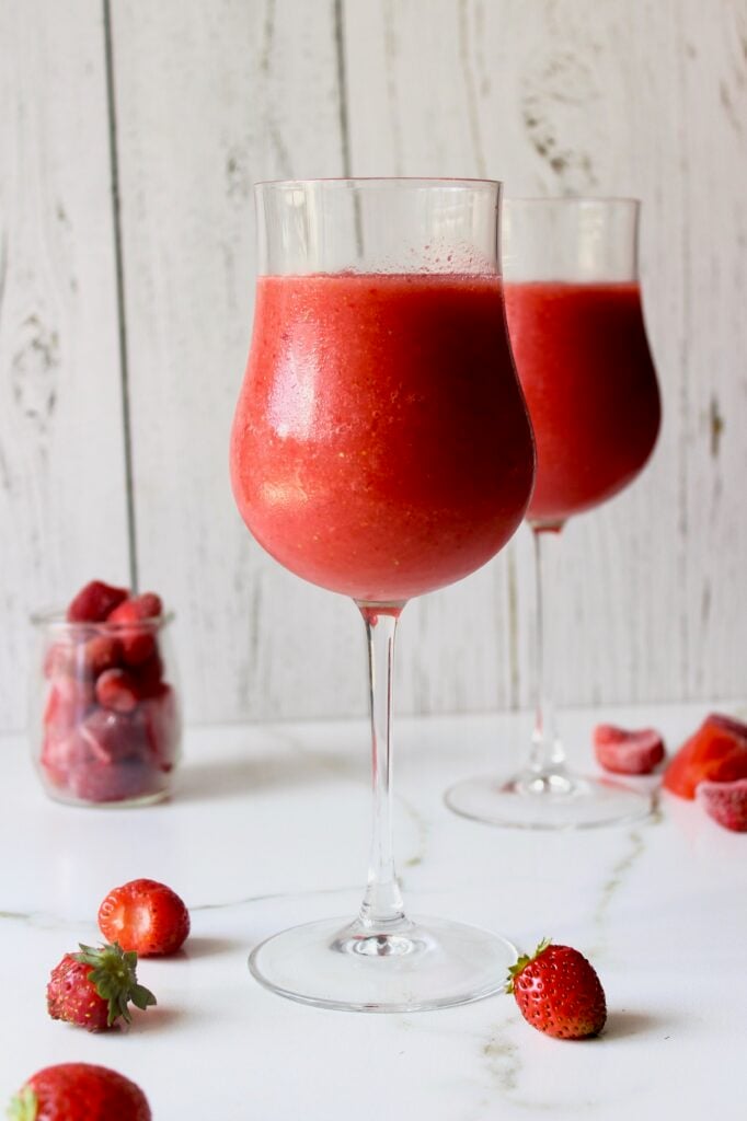 Strawberry and watermelon frozen ouzo cocktail