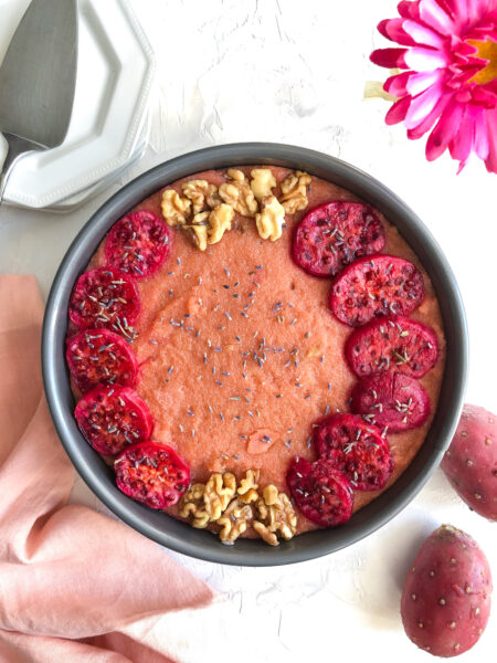 Cactus pear, lavender and walnut halva