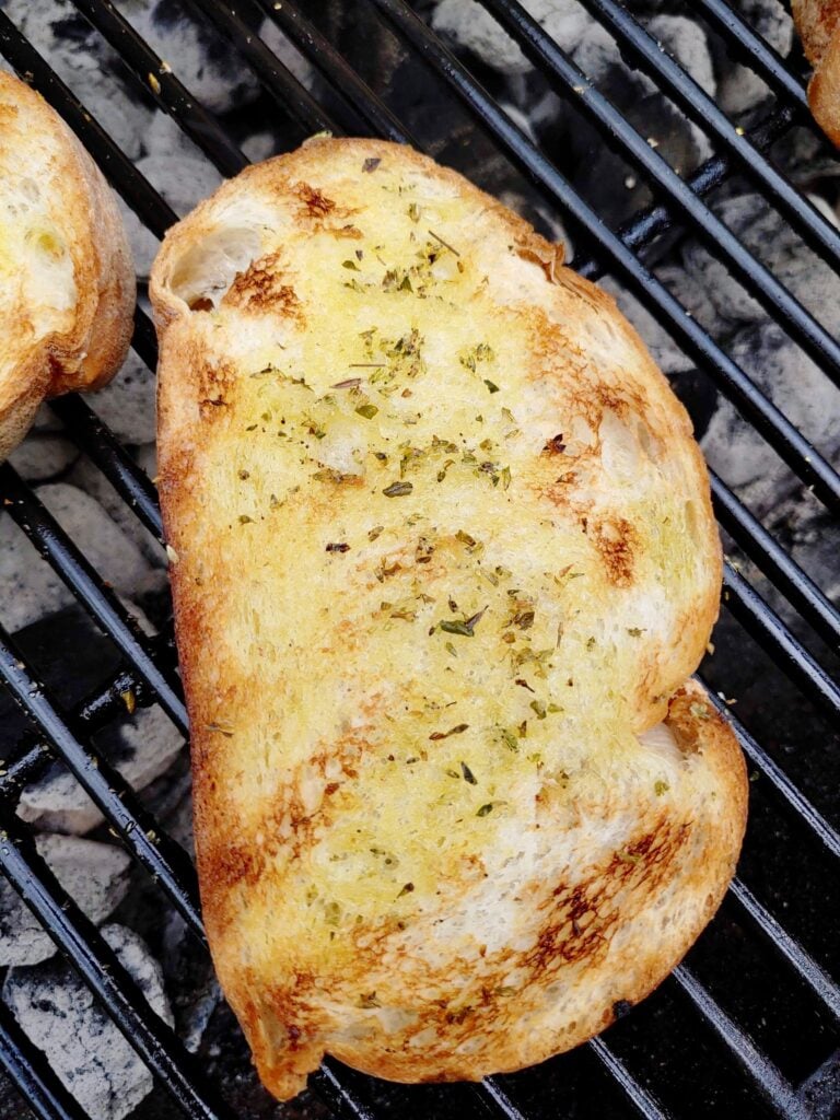 Grilled bread with olive oil and oregano