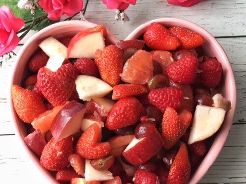 Pretty in red fruit salad