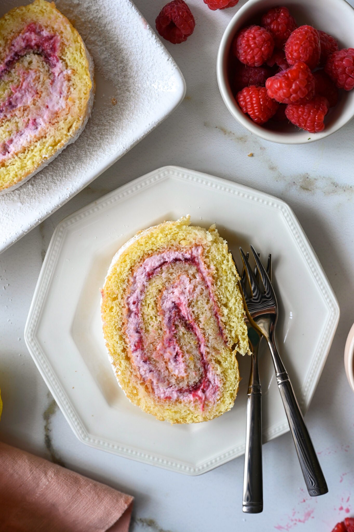 Raspberry lemon jelly roll cake Mia Kouppa, Greek recipes and more