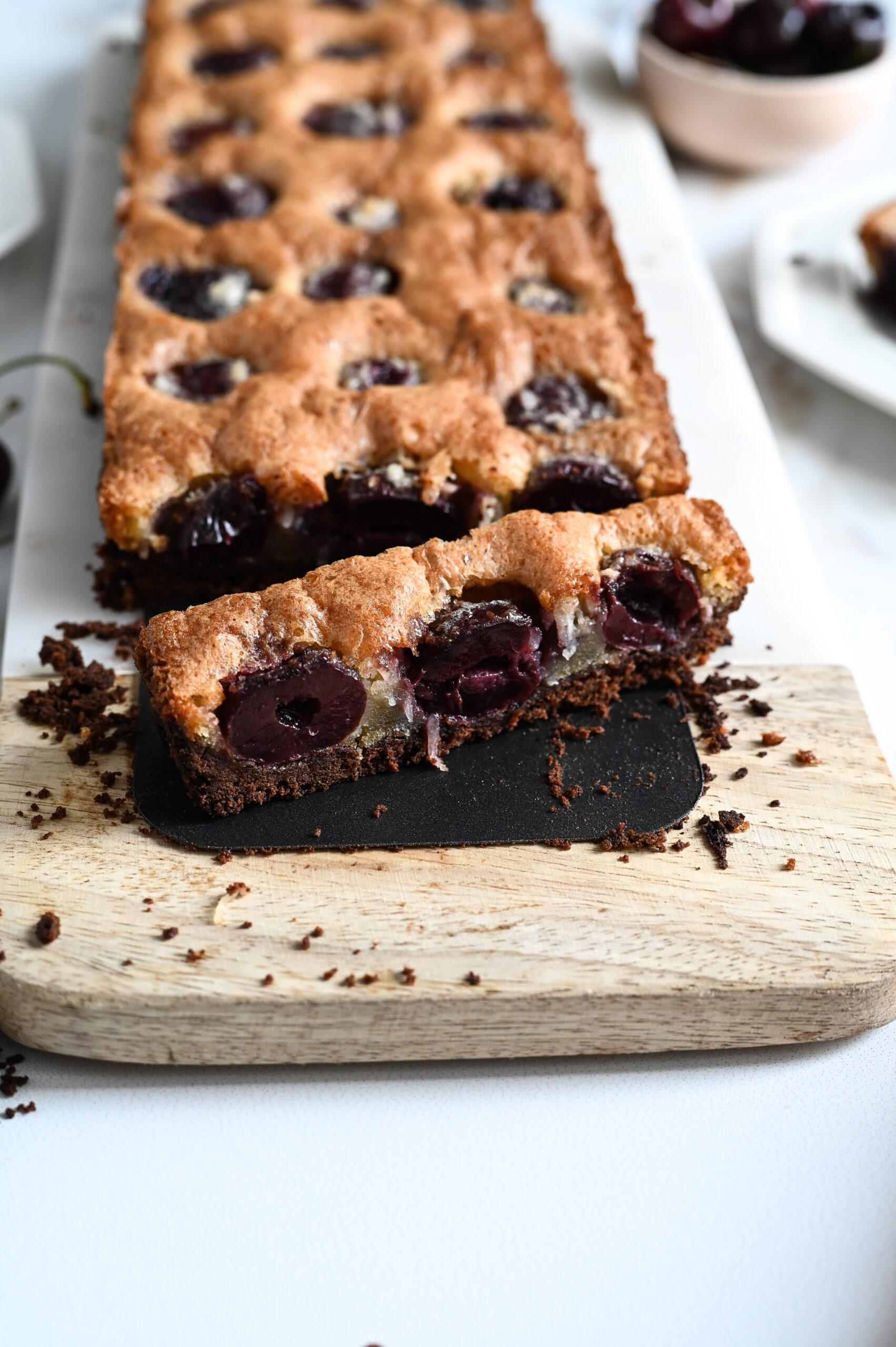 Cherry and coconut brown butter tart