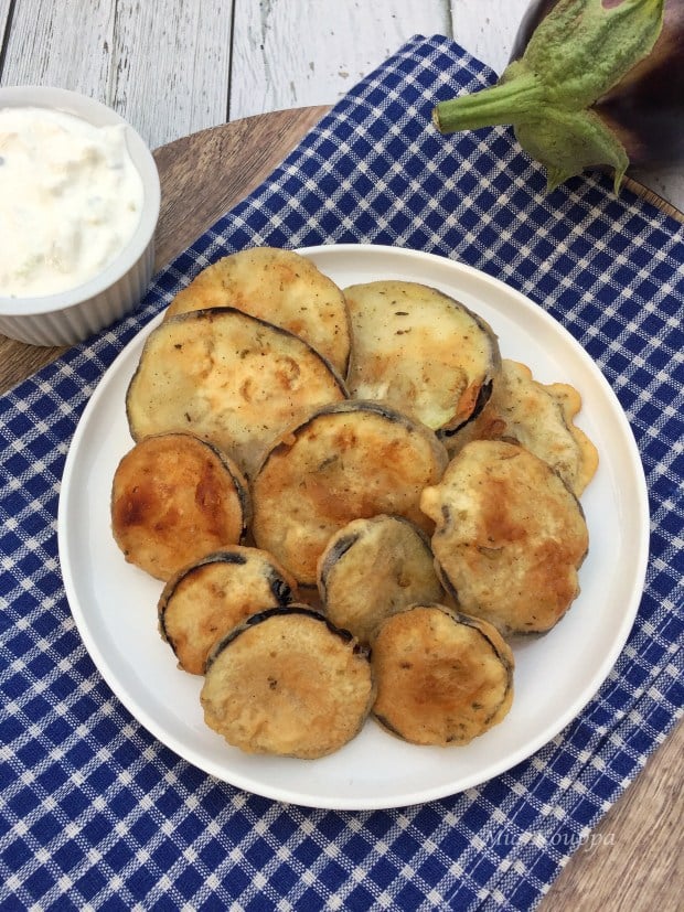 Fried eggplant chips