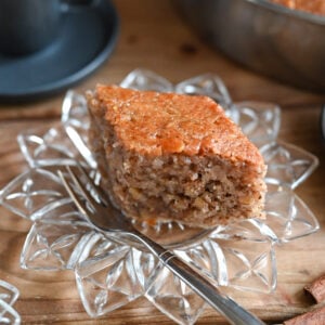 A traditional syrup cake full of walnuts and spices
