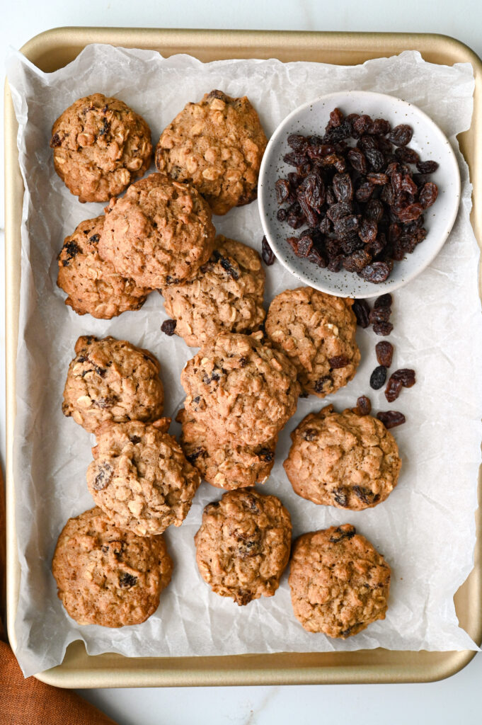 These oatmeal raisin cookies are made with gluten-free flour and they are amazing!