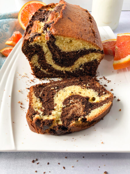 A delightful and easy marble cake for all occasions made with chocolate and orange.