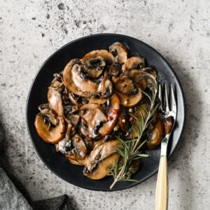 Sauteed mushrooms with cream is the perfect topping or side to any number of things.