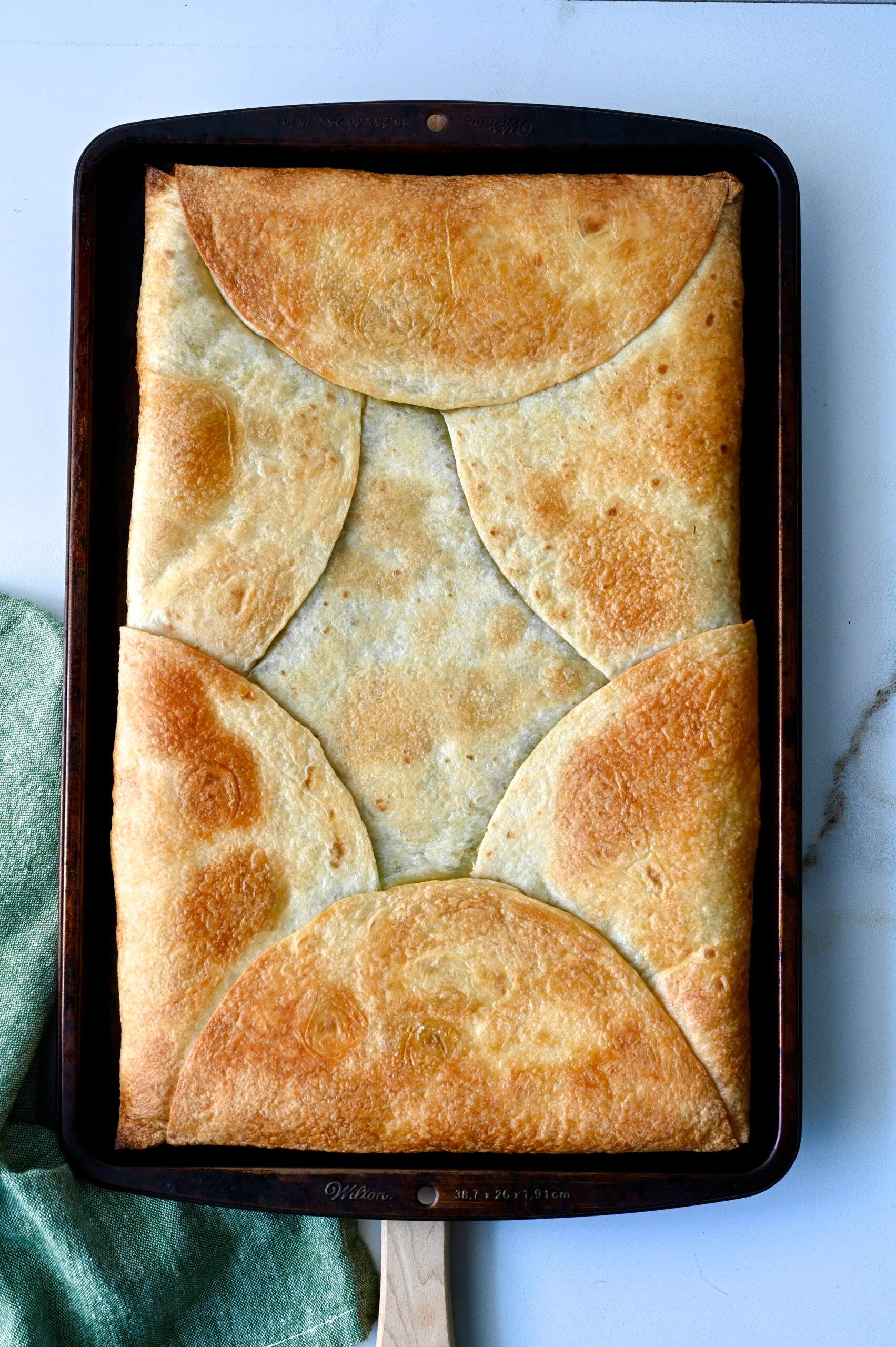 Sheet pan spanakopita quesadilla Mia Kouppa, Greek recipes and more