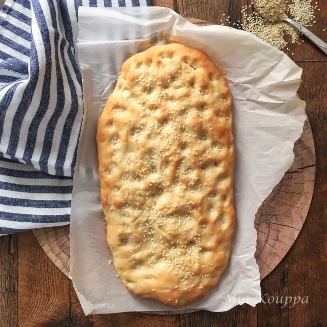 Lagana, a traditional, lenten bread, made for Kathara Monday.