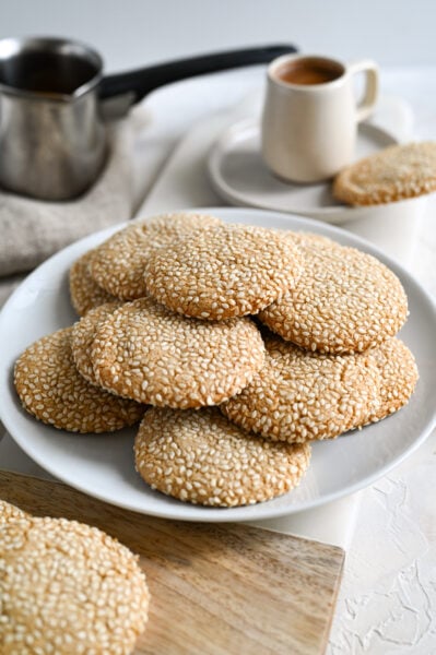 Simple, dairy-free, gluten-free and utterly delicious! Tahini honey cookies are our new favourites.
