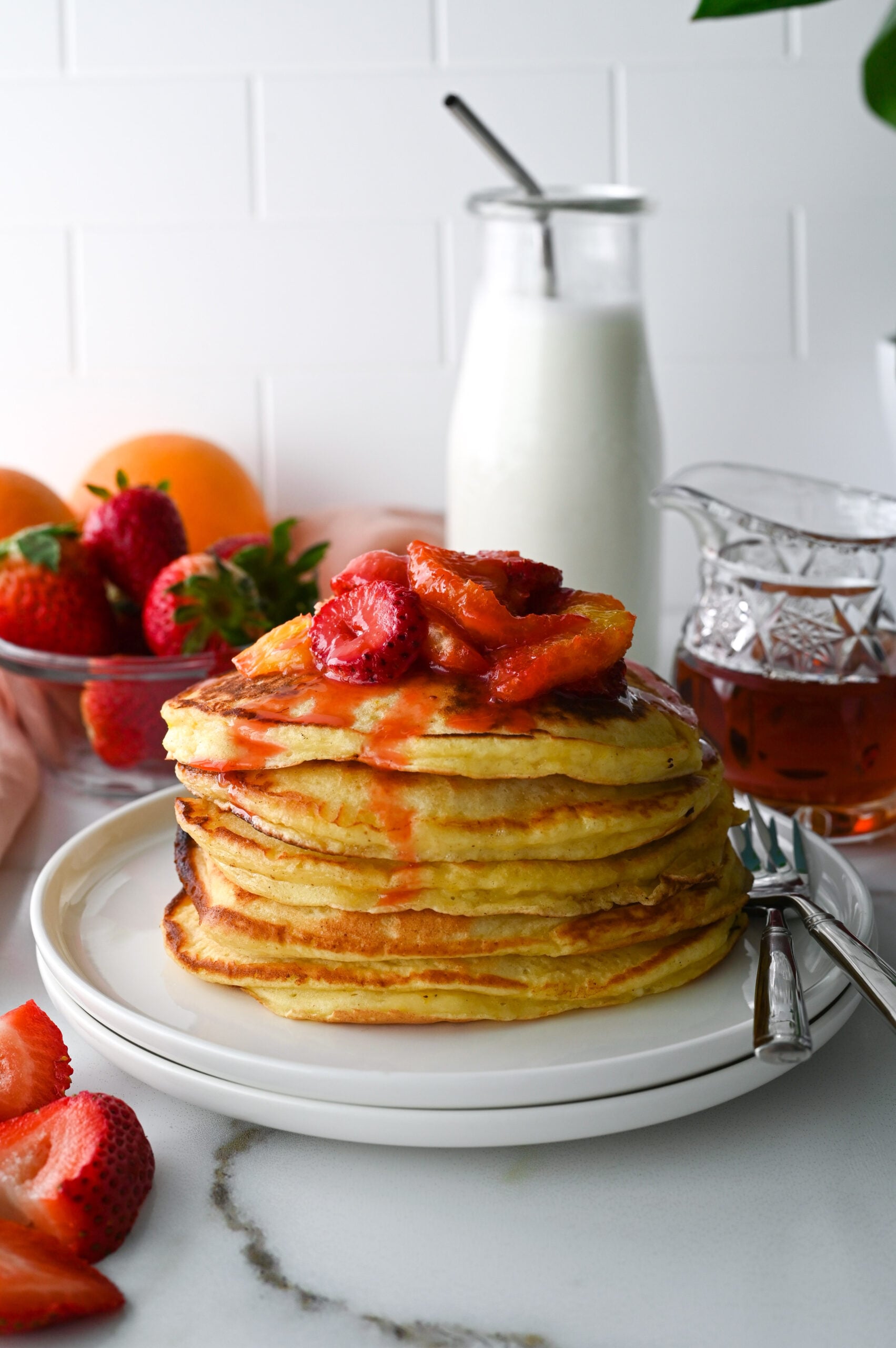 Orange ricotta pancakes
