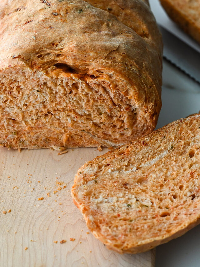 Roasted red pepper bread