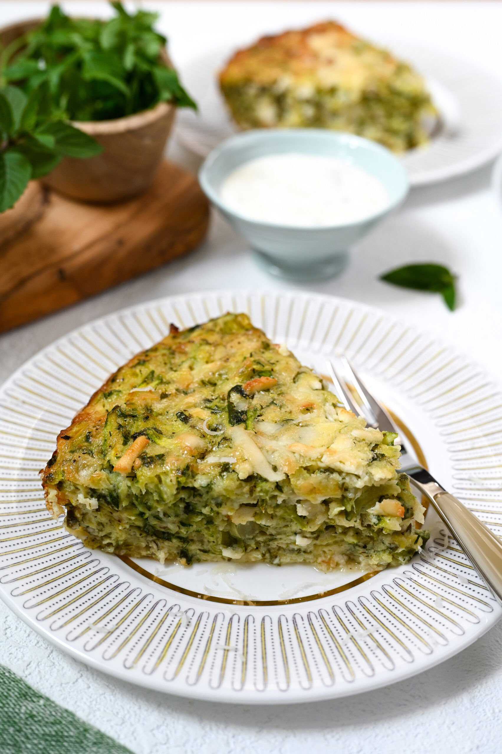 Crustless Greek zucchini tart