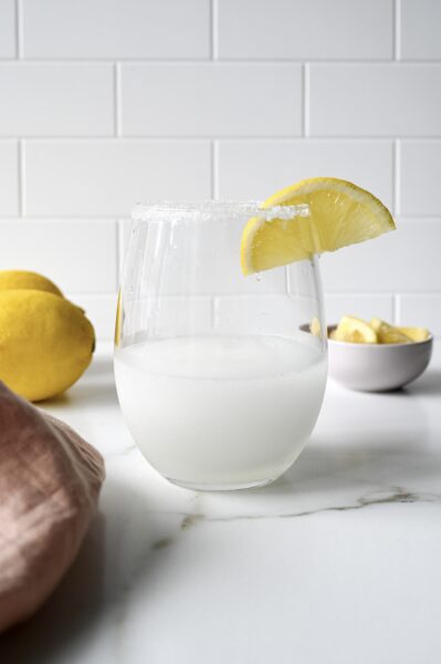 This slushy cocktail made with ouzo and lemonade is the perfect summer slushie treat!