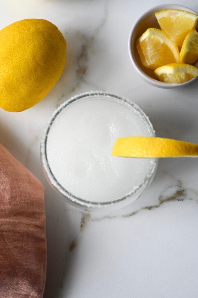 This slushy cocktail made with ouzo and lemonade is the perfect summer slushie treat!
