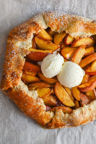 Peach galette is an easy and delicious summer dessert.
