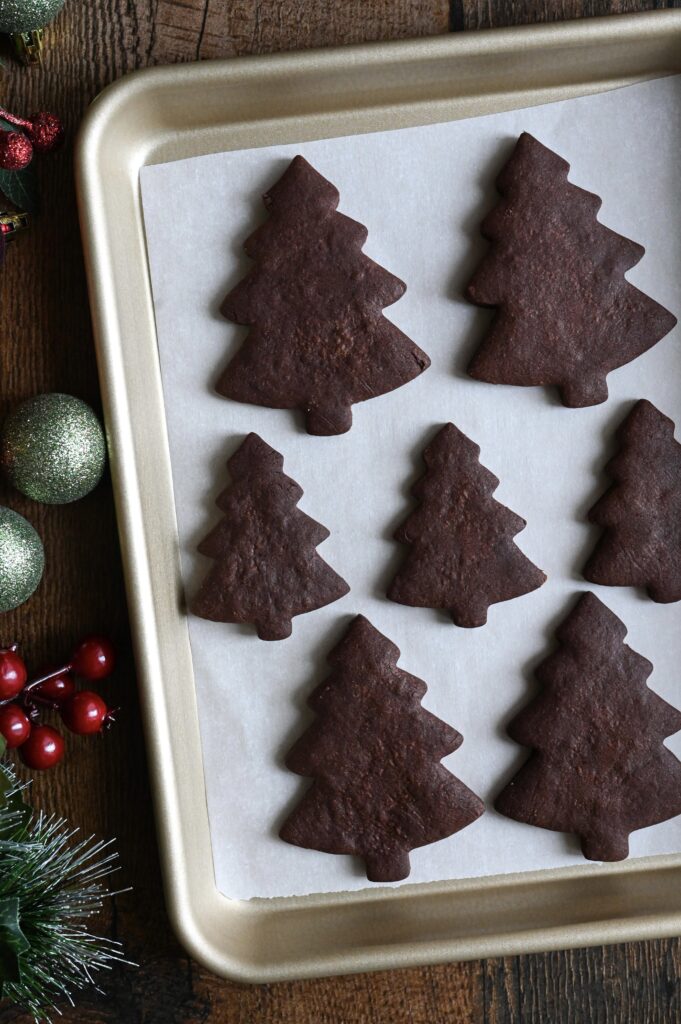 Simple chocolate cutout cookies with a wonderful texture.