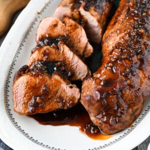 Learn how to make this delicious and easy maple syrup and garlic glazed pork tenderloin.