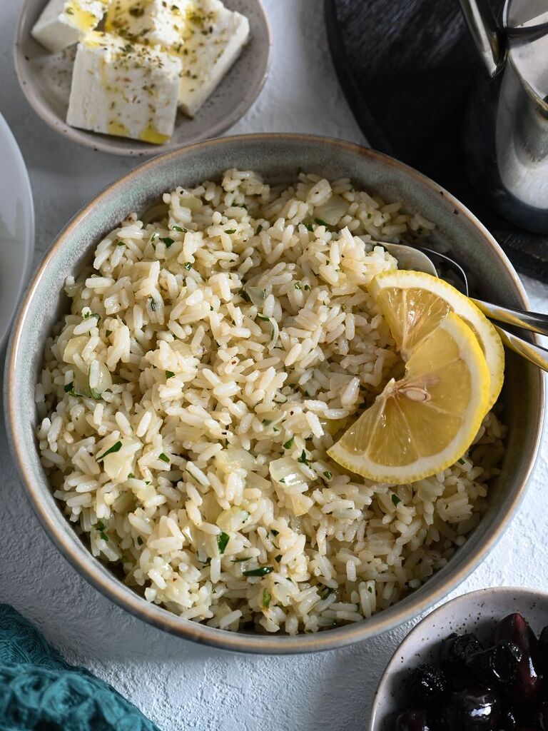 Traditional Greek rice flavoured with lemon