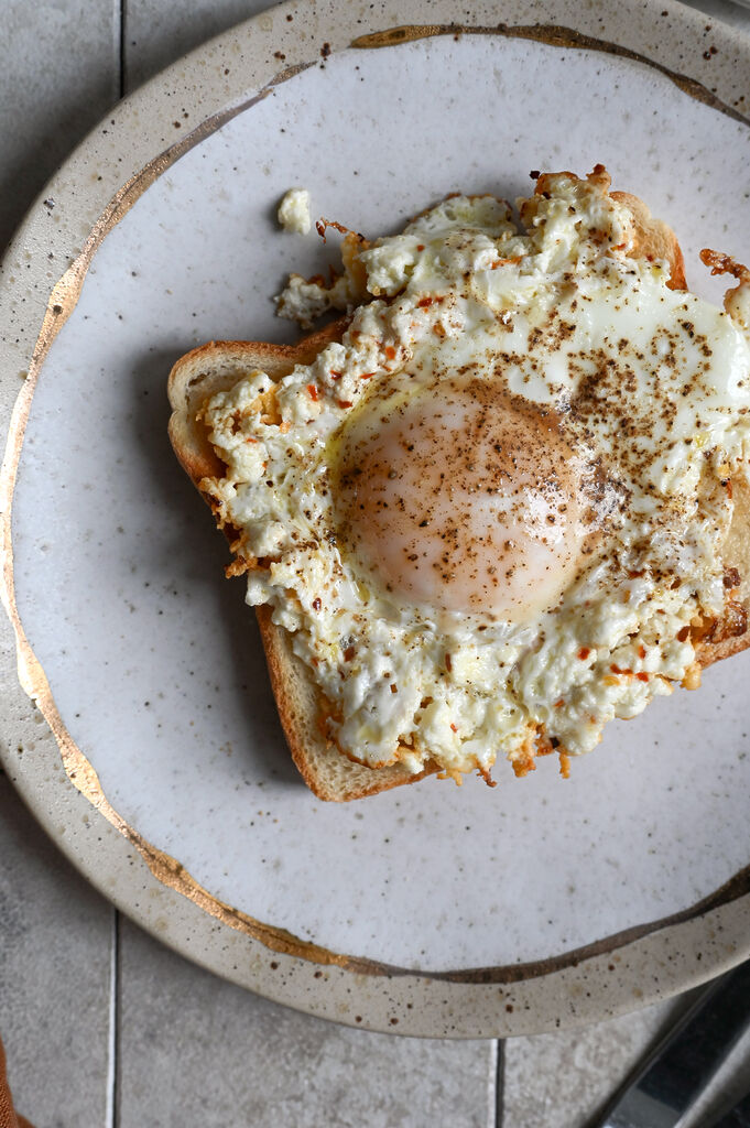 Viral fried egg with feta