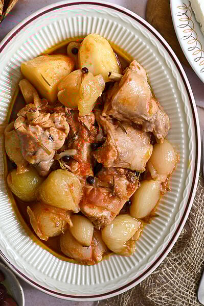 Greek Rabbit stew or stifado