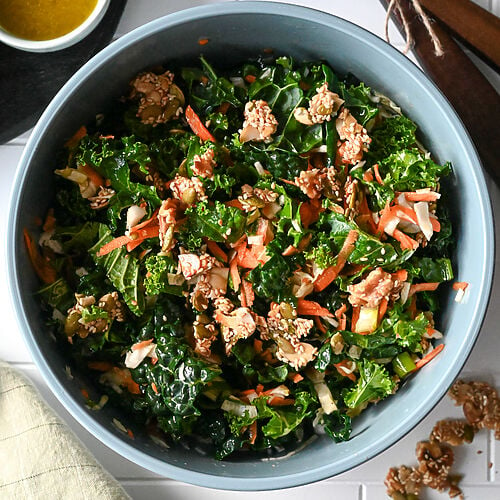 Chopped kale and cabbage salad